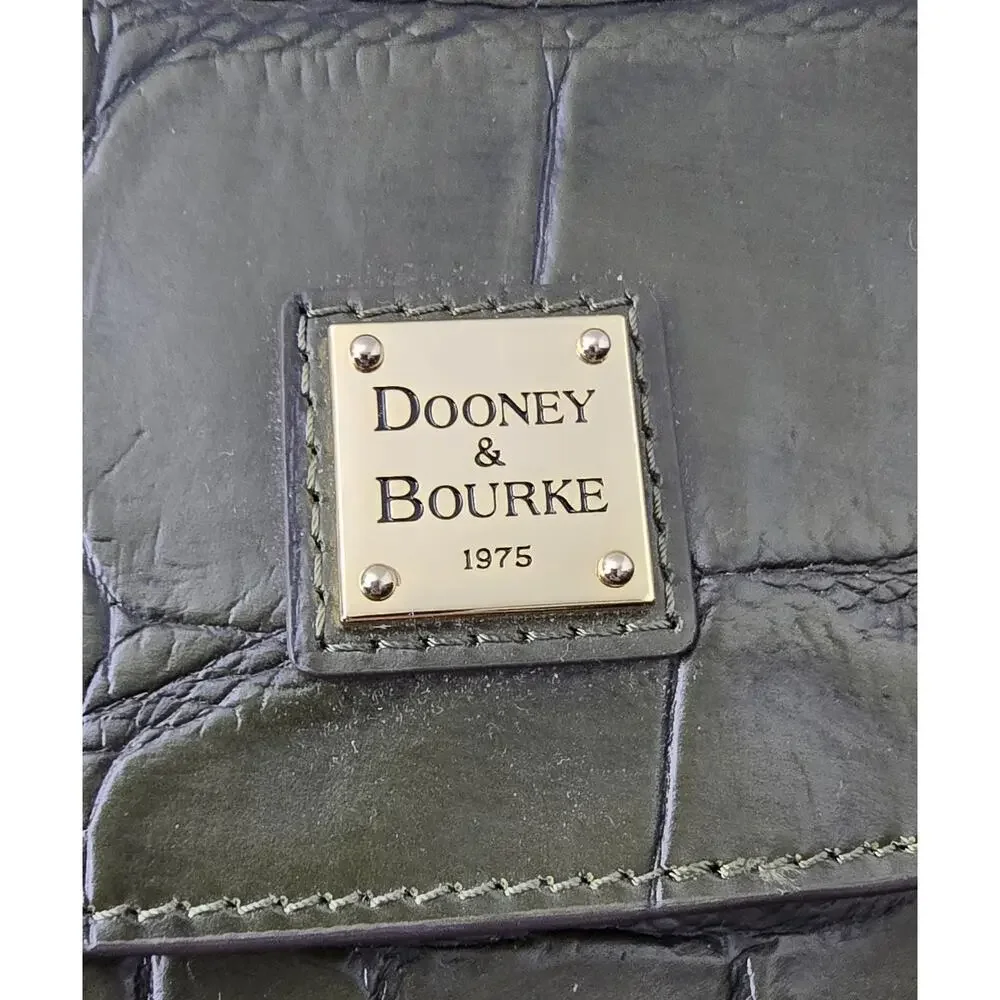 DOONEY & BOURKE Denison SADDLE FLAP Leather Crossbody Olive Green $358